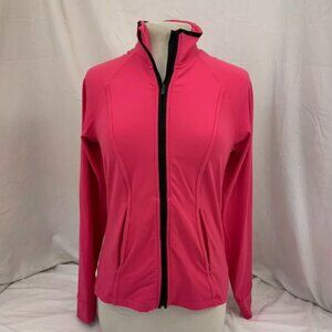 Victoria Secret VSX Yoga Jacket M Pink Nylon Stretch Full Zip